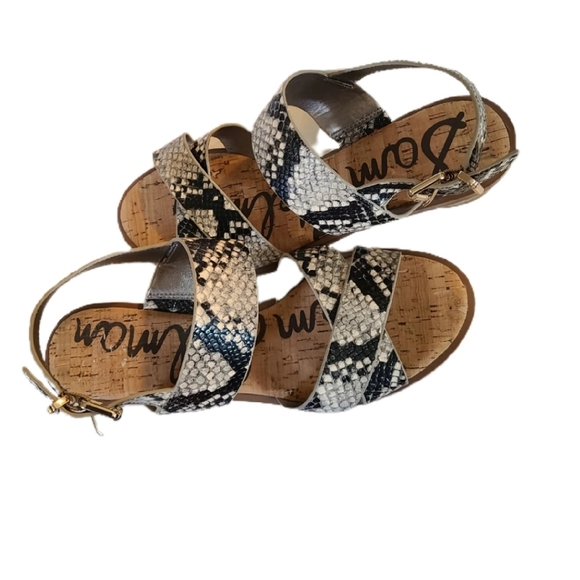 SAM EDELMAN TEEN PUTTY REPTILE SANDALS - Picture 3 of 6